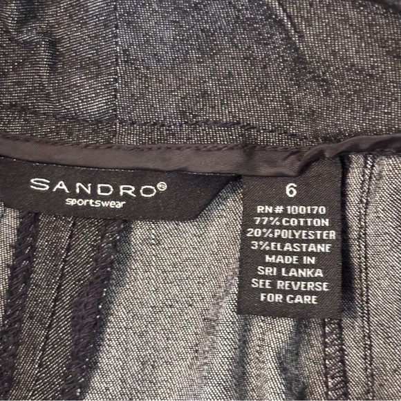 Sandro Black Denim Straight Leg Trousers, size 6, Office School Work Everyday - Picture 4 of 9